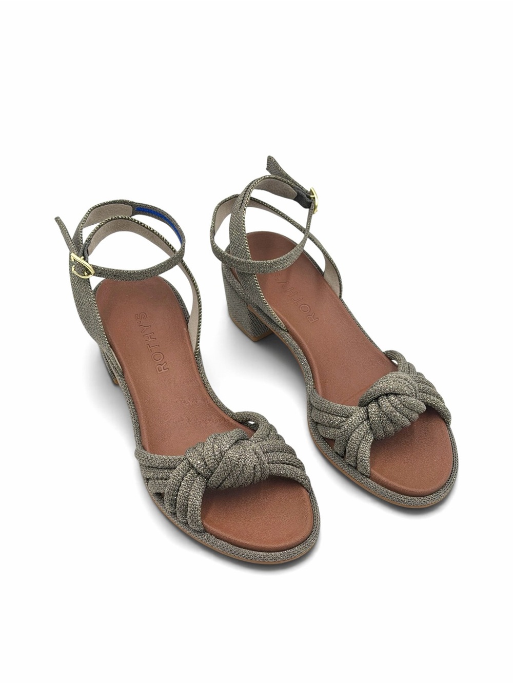 Rothy's The Knot Ankle Strap Block Heel Sandals Size 5.5